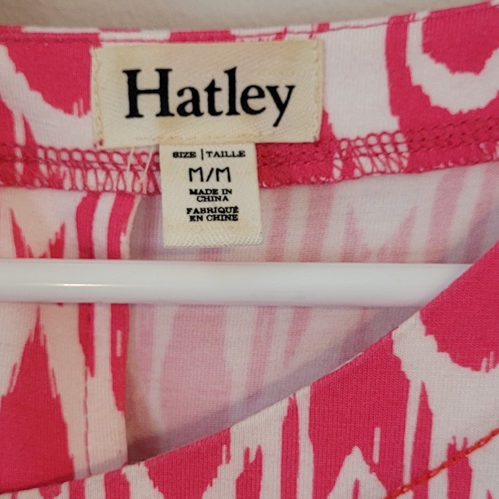 Hatley Nellie Shorline Teeshirt Dress Pink and White Size Medium - Picture 3 of 6